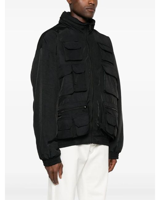 Golden Goose Deluxe Brand Black Hooded Cargo Windbreaker