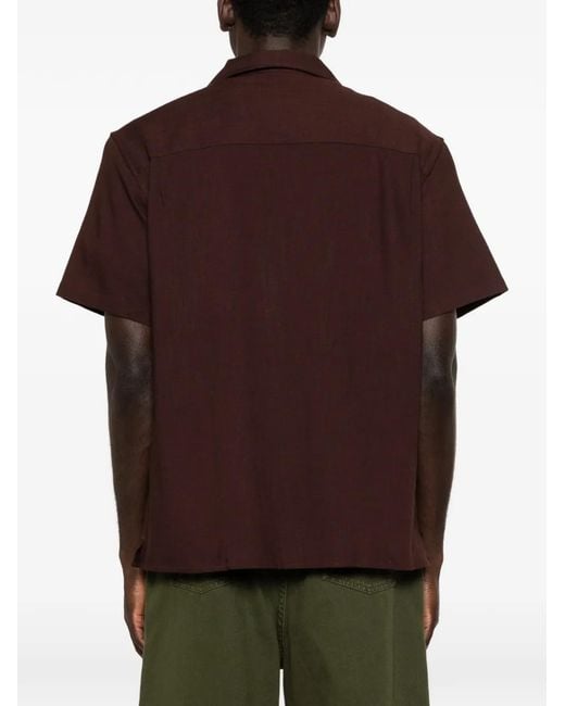 Drole de Monsieur Brown Chest-Pockets Buttoned Shirt for men