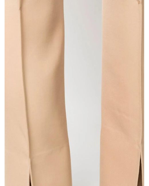 Jil Sander Natural Pintuck-Detail Flared Trousers