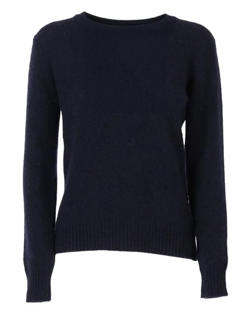 FILIPPO DE LAURENTIIS Blue Ribbed-Trim Sweater