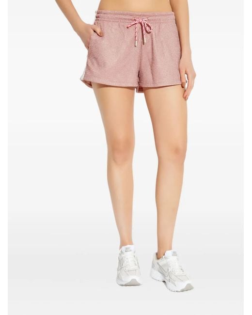 The Upside Pink Drawstring Side-Stripe Shorts