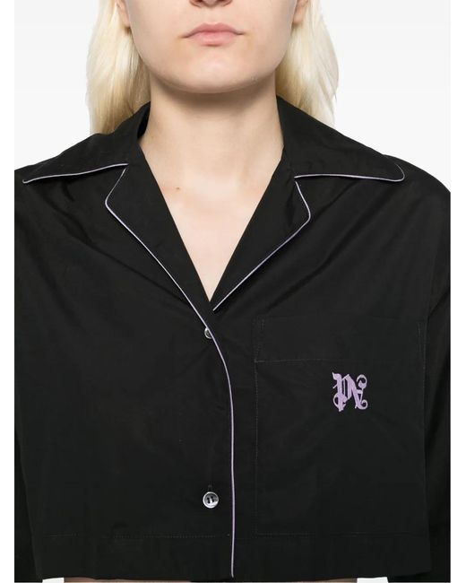 Palm Angels Black Cropped Shirt