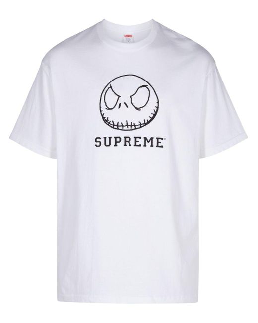 T-shirt Skeleton en coton Supreme en coloris White