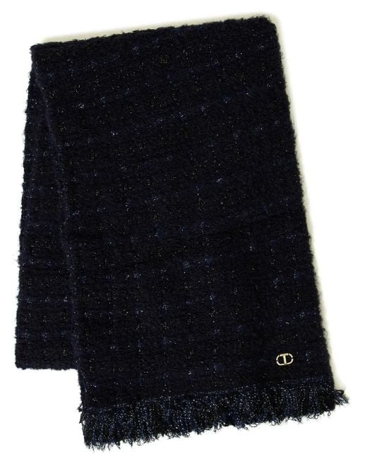 Twinset Black Lurex-Detail Scarf