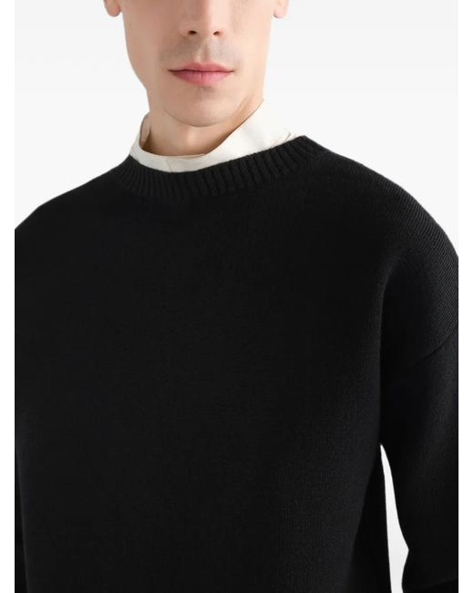 Lemaire Black Boat-Neck Sweater for men
