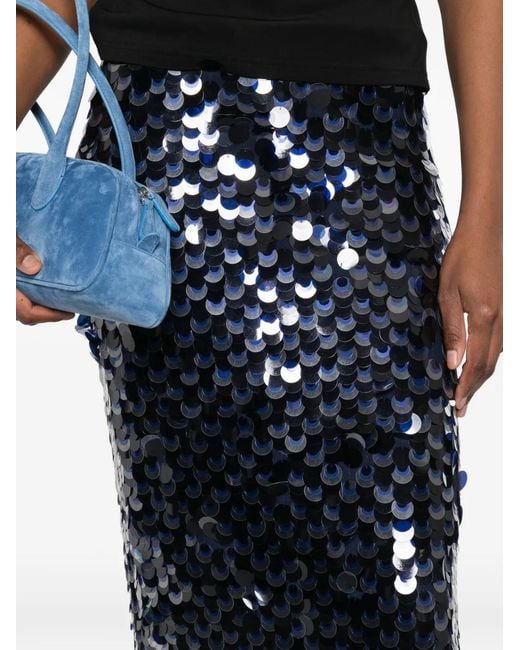 P.A.R.O.S.H. Blue Sequined Skirt