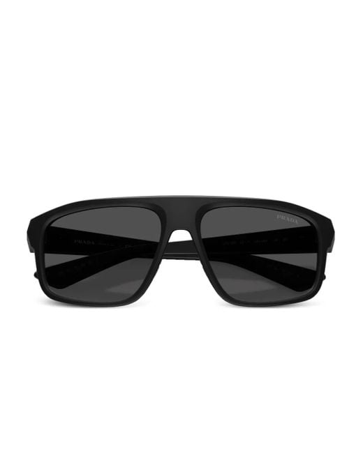 Prada Linea Rossa Black Square Sunglasses for men