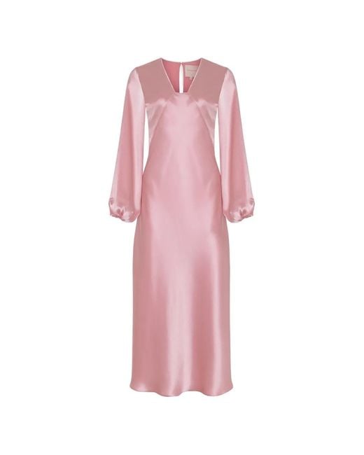 Roksanda Pink Amori Bishop-Sleeve Dress