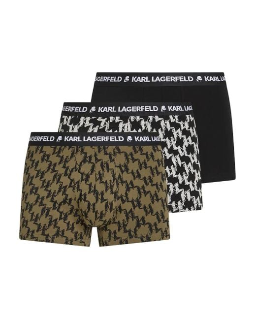 Karl Lagerfeld Set Aus Drei Shorts Mit Monogramm-Print in Black für Herren
