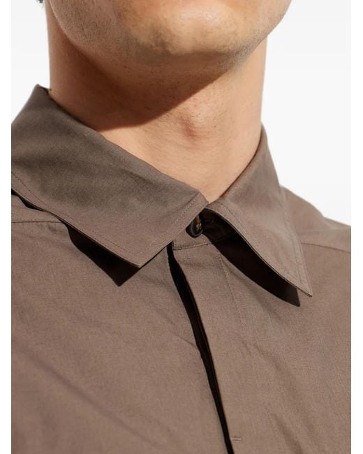 Rick Owens Brown Flap-Pocket Long-Sleeve Shirt for men