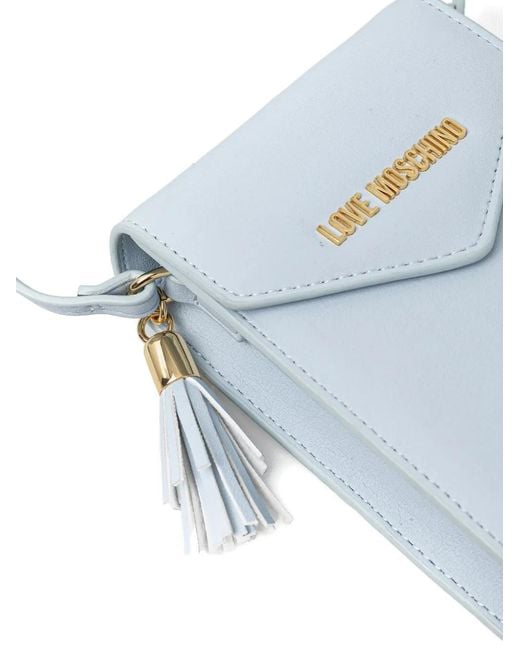 Love Moschino Blue Tassel-Detail Phone Bag
