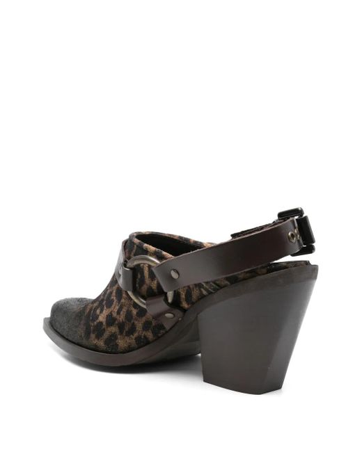 METISSE Brown 80Mm Leopard-Print Mules