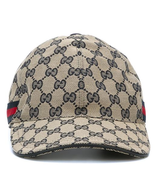 Gucci Gray 'original Gg' Baseball Cap With Web for men