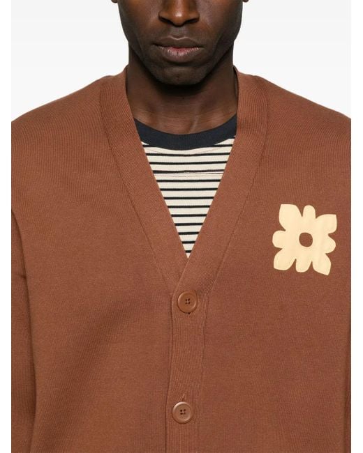 Sandro Brown Flower-Patch Cardigan for men