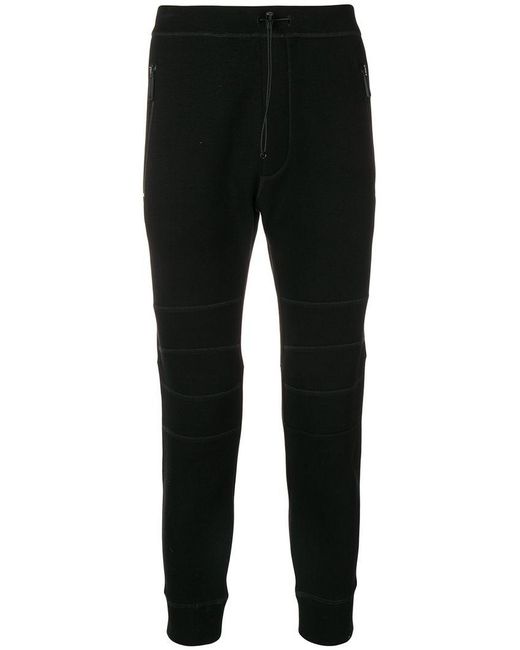 DSquared² Black Ribbed joggers for men