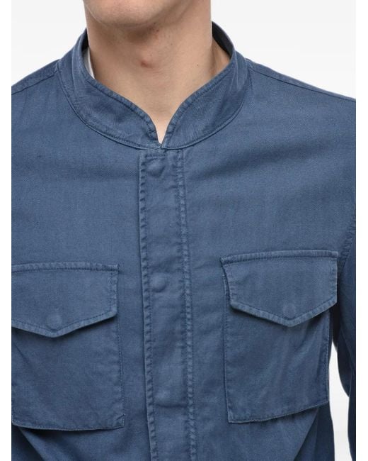 Corneliani Blue Long-Sleeved Utility Jacket for men