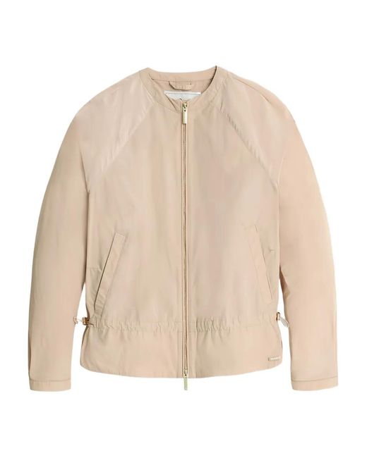 Woolrich Natural Zip Bomber Jacket