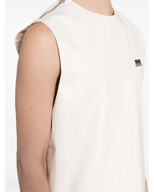 OAMC White Zipped Cotton Tank Top for men