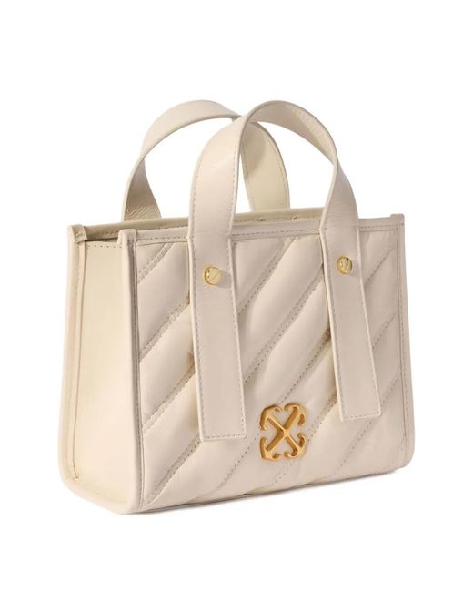 Off-White c/o Virgil Abloh Natural Quilted Leather Tote Bag