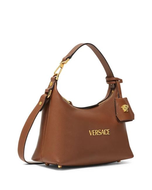 Versace Brown Tag Nappa Shoulder Bag