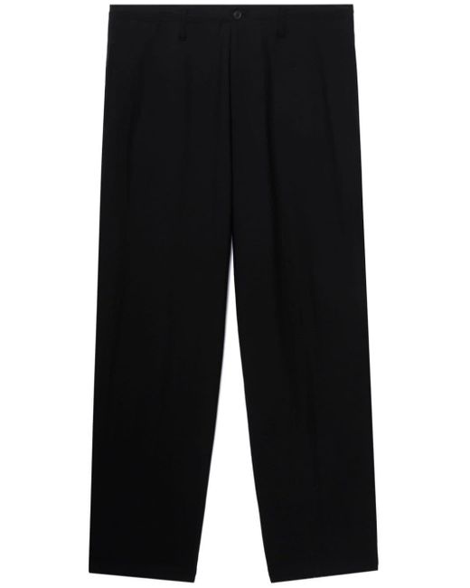 Yohji Yamamoto Black Wide-leg Wool-blend Trousers for men