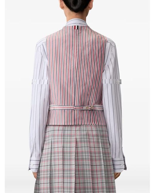 Thom Browne Gray Plaid Waistcoat