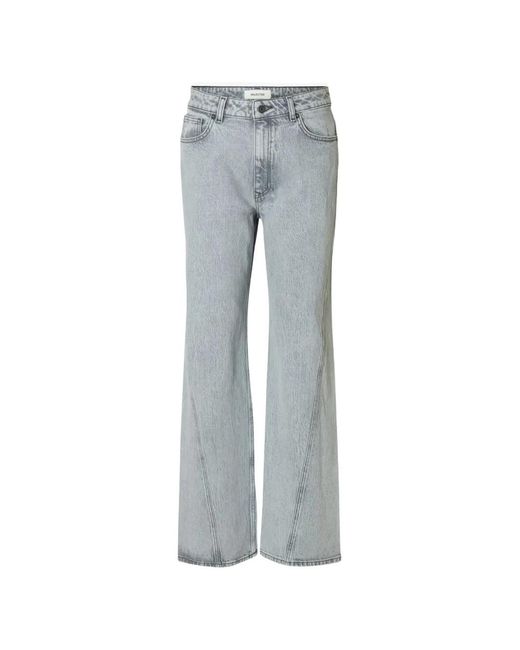 SELECTED Jeans Met Afwerking in het Gray