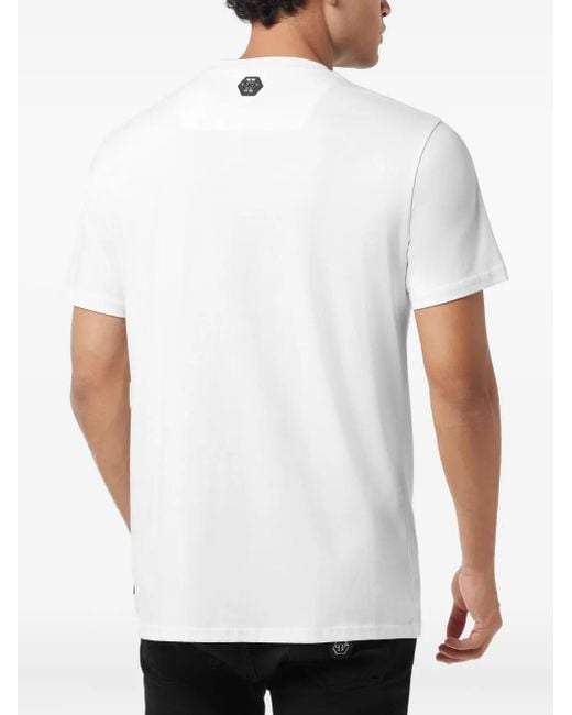 メンズ Philipp Plein スカルプリント Tシャツ White