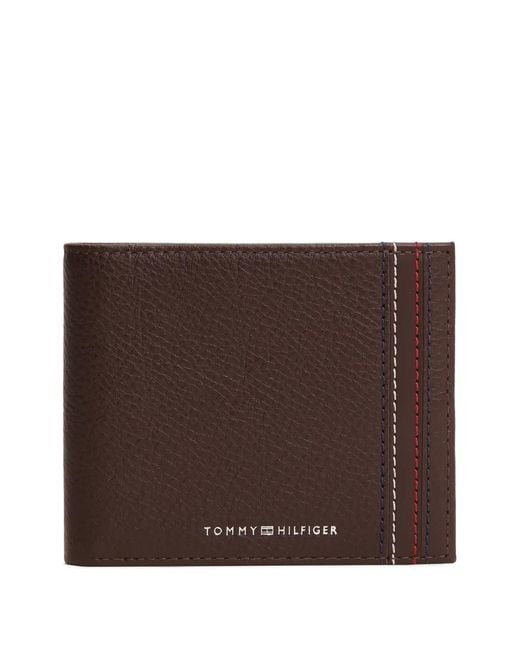 Tommy Hilfiger Brown Stitching-Detail Wallet for men