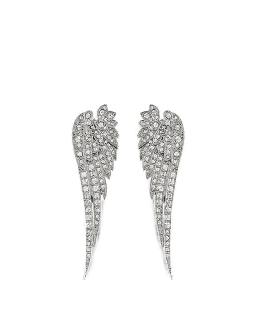 Palm Angels Gray Crystal Earrings