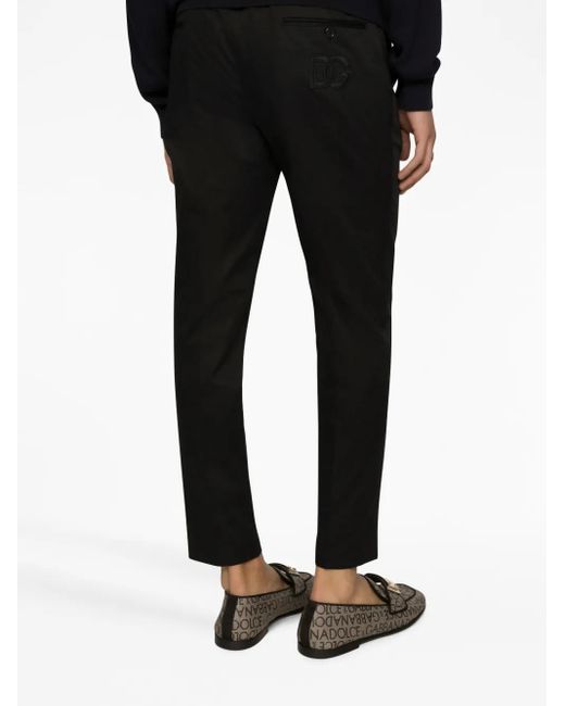 Pantalones de vestir con logo en relieve Dolce & Gabbana de hombre de color Black