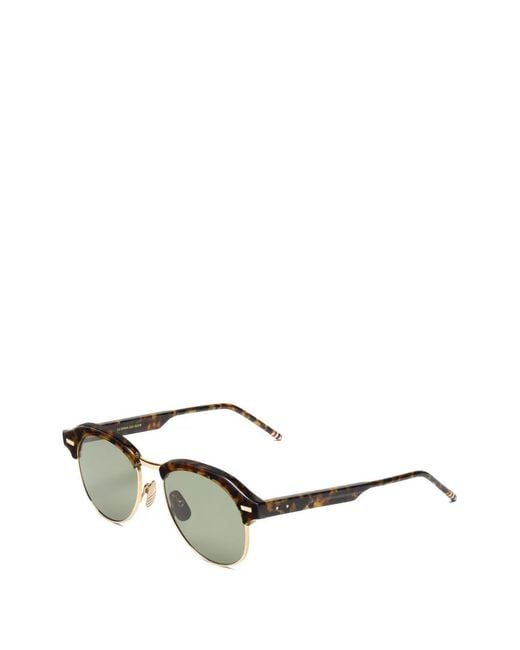Thom Browne Green Tortoiseshell-Effect Browline Sunglasses