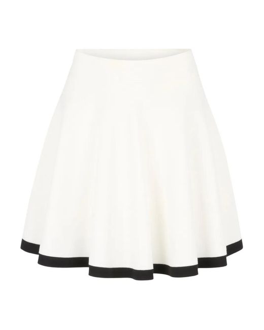Nina Ricci White Knit Skater Mini Skirt