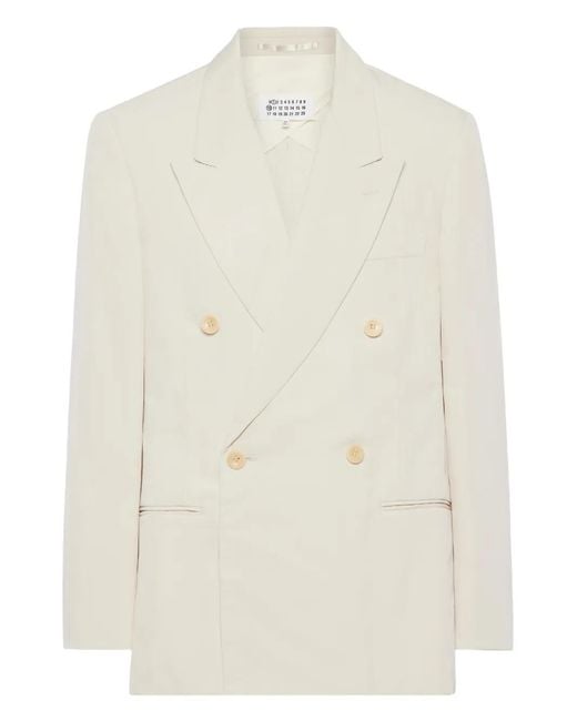 Maison Margiela White Double-Breasted Blazer for men
