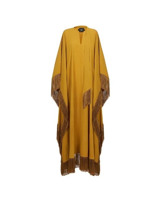 Taller Marmo Yellow Hammamet Fringed Maxi Dress