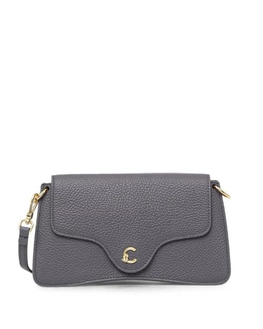 Coccinelle Gray Mini C-Me Grained Leather Shoulder Bag