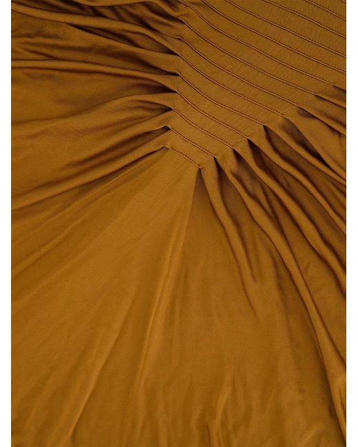 Versace Metallic Pleated V-Neck Gown