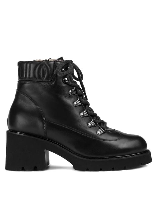 Doucal's レースアップ レザーアンクルブーツ Black