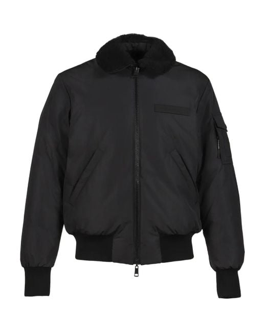 Moncler Black Collar-Detail Bomber Jacket for men