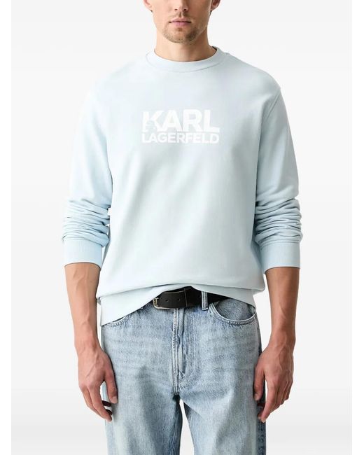 Karl Lagerfeld Blue Logo-Print Sweatshirt for men