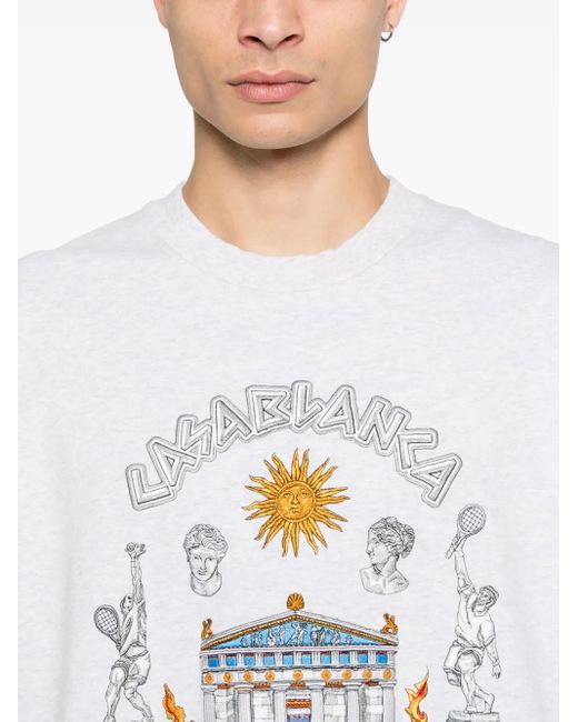 Casablanca White Le Temple Du Sport Sweatshirt for men