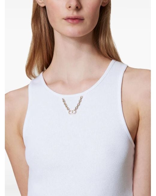 Twinset White Cotton Tank Top