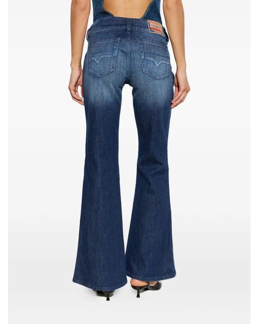DIESEL Blue D-Hush Flared-Leg Jeans