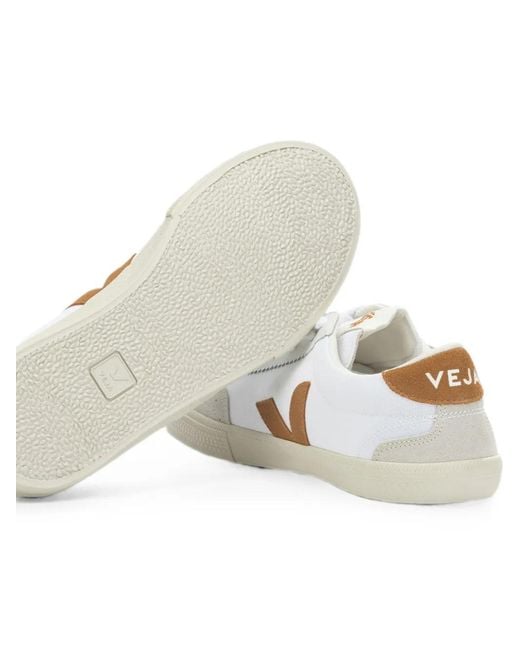 Veja White Volley Suede-Panelled Logo-Patch Low-Top Sneakers