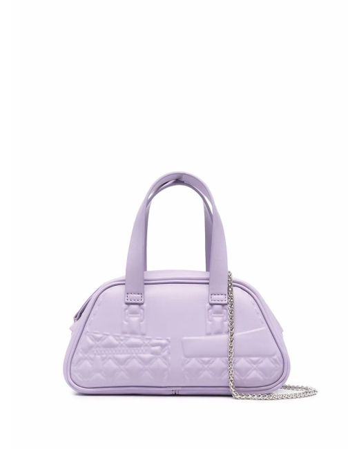 forBitches Purple Small Diamond-Quilted Tote Bag