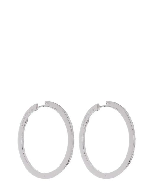 CADAR White 18Kt Hoop Earrings