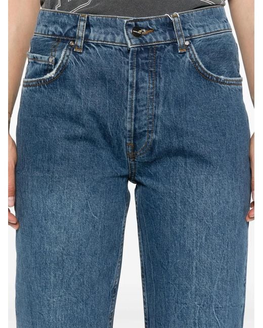 Jean Ample À Patch Logo Anine Bing en coloris Blue