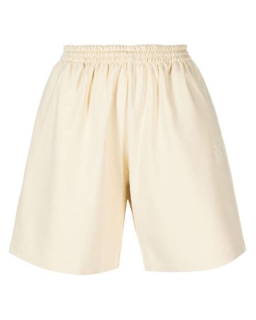 MM6 by Maison Martin Margiela Natural Embroidered-logo Knee-length Jersey Shorts