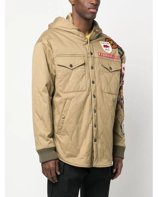 DSquared² Natural Patch-Detail Hooded Jacket for men