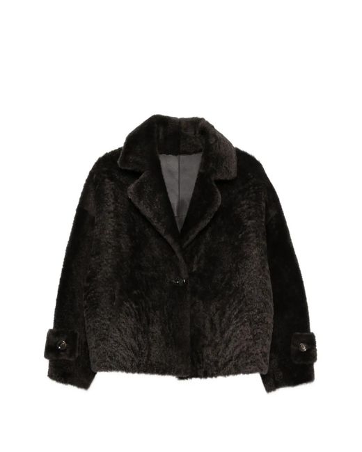 Manzoni 24 Black Long-Sleeve Button-Fastening Jacket